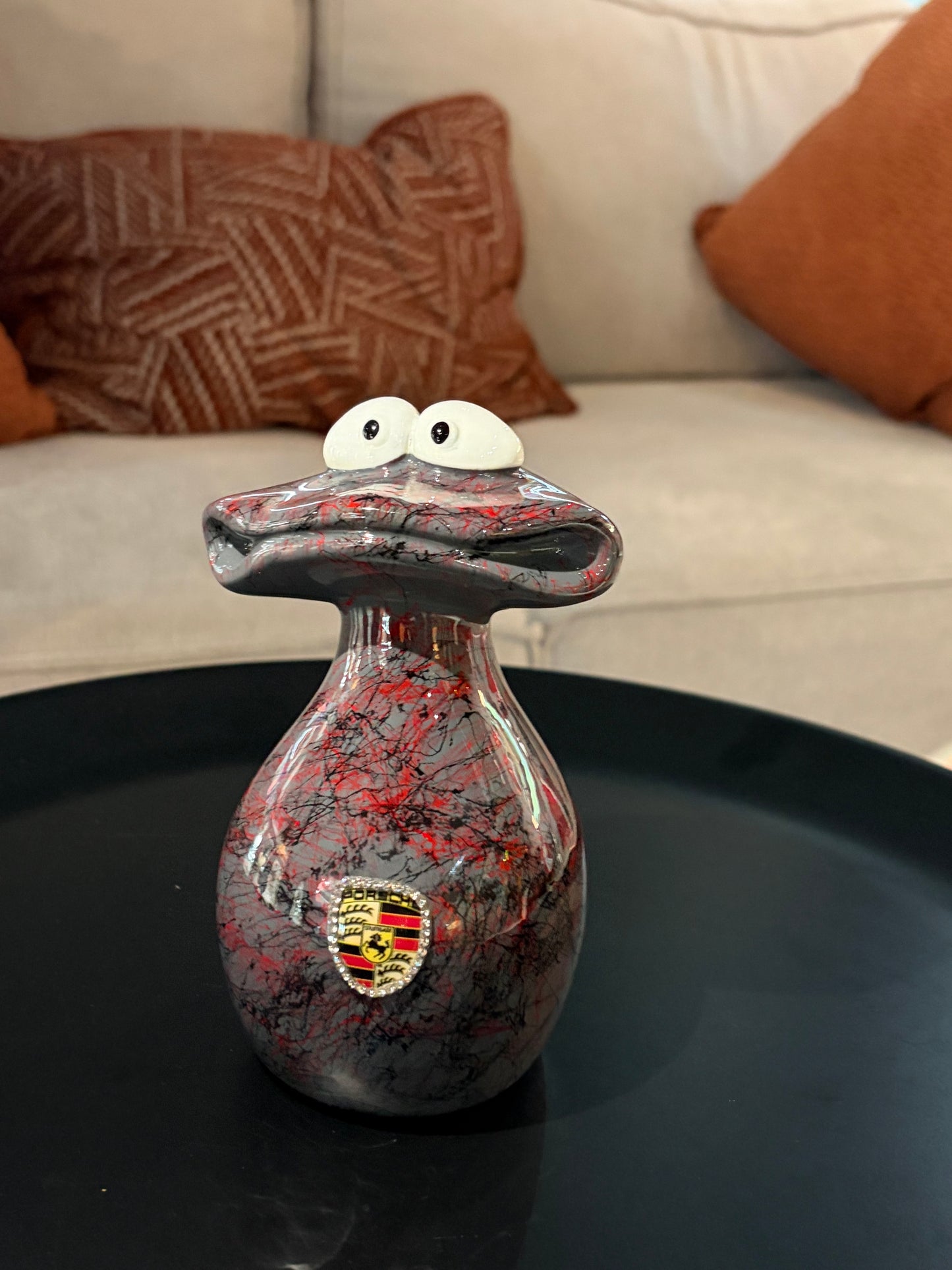 Luxury Motorsport Frog Sculpture Supercar Inspired Collectible Art
