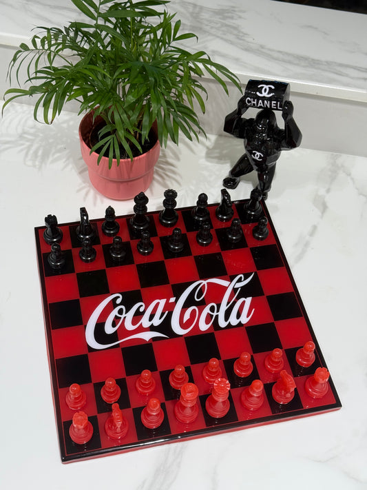 Chess Board Set Coca Cola Game red and black