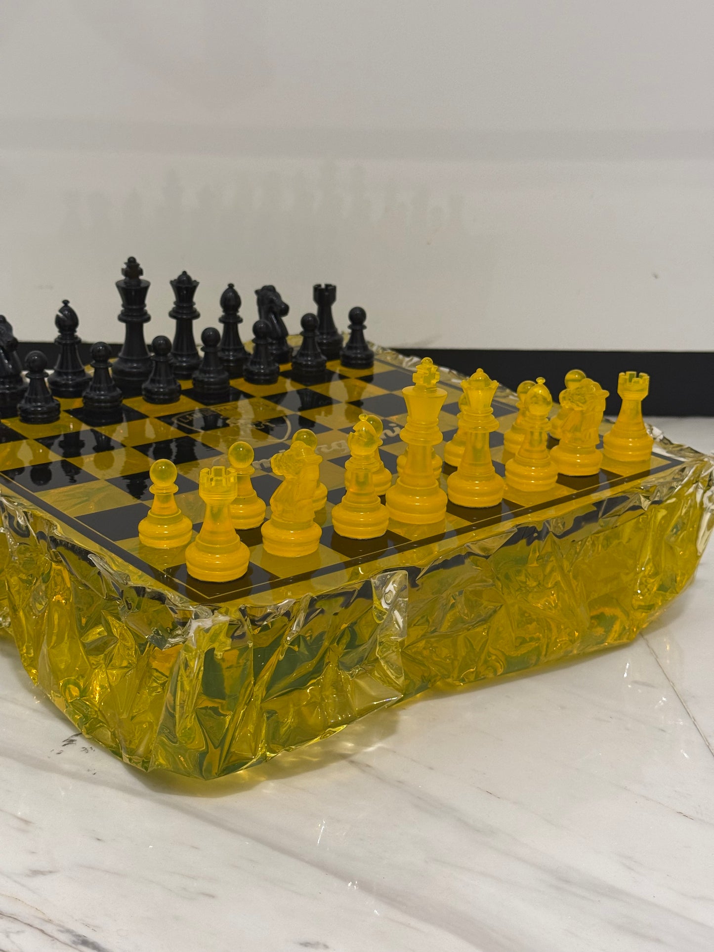 Chess Board Set Lamborghini yellow and black