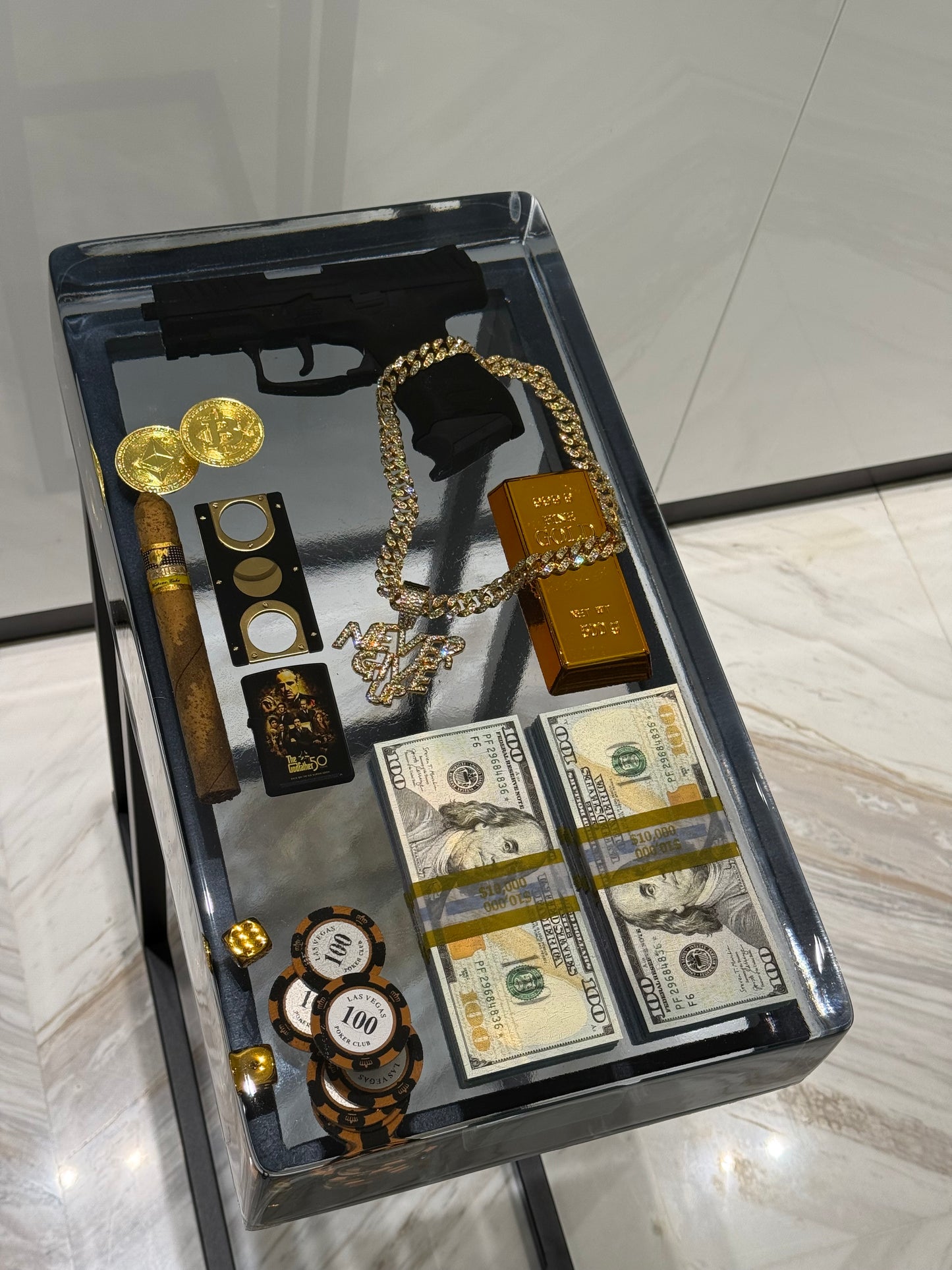 Luxury Underworld Edition Side Table - The Ultimate Statement of Power & Wealth