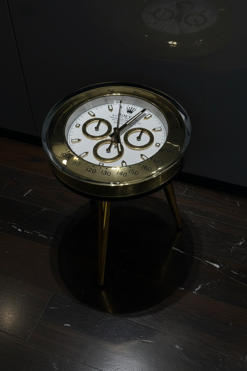 Handmade Luxury Timepiece-Inspired Round Side Table