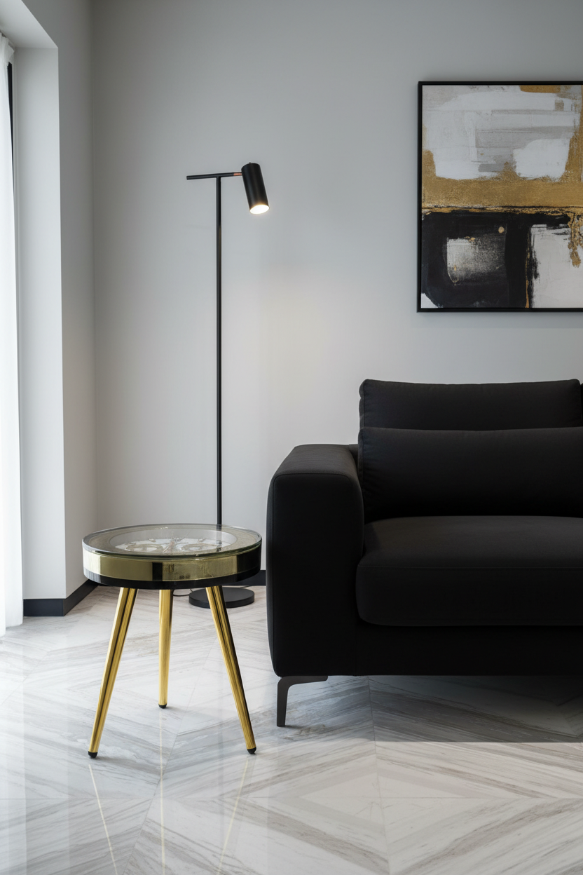 Handmade Luxury Timepiece-Inspired Round Side Table