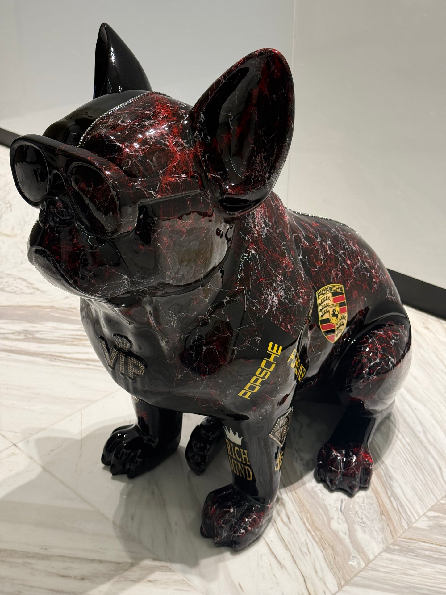 Automotive Dog Sculpture with marble effect