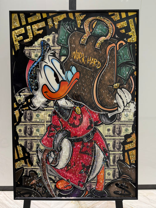 Scrooge McDuck with Money Art Frame