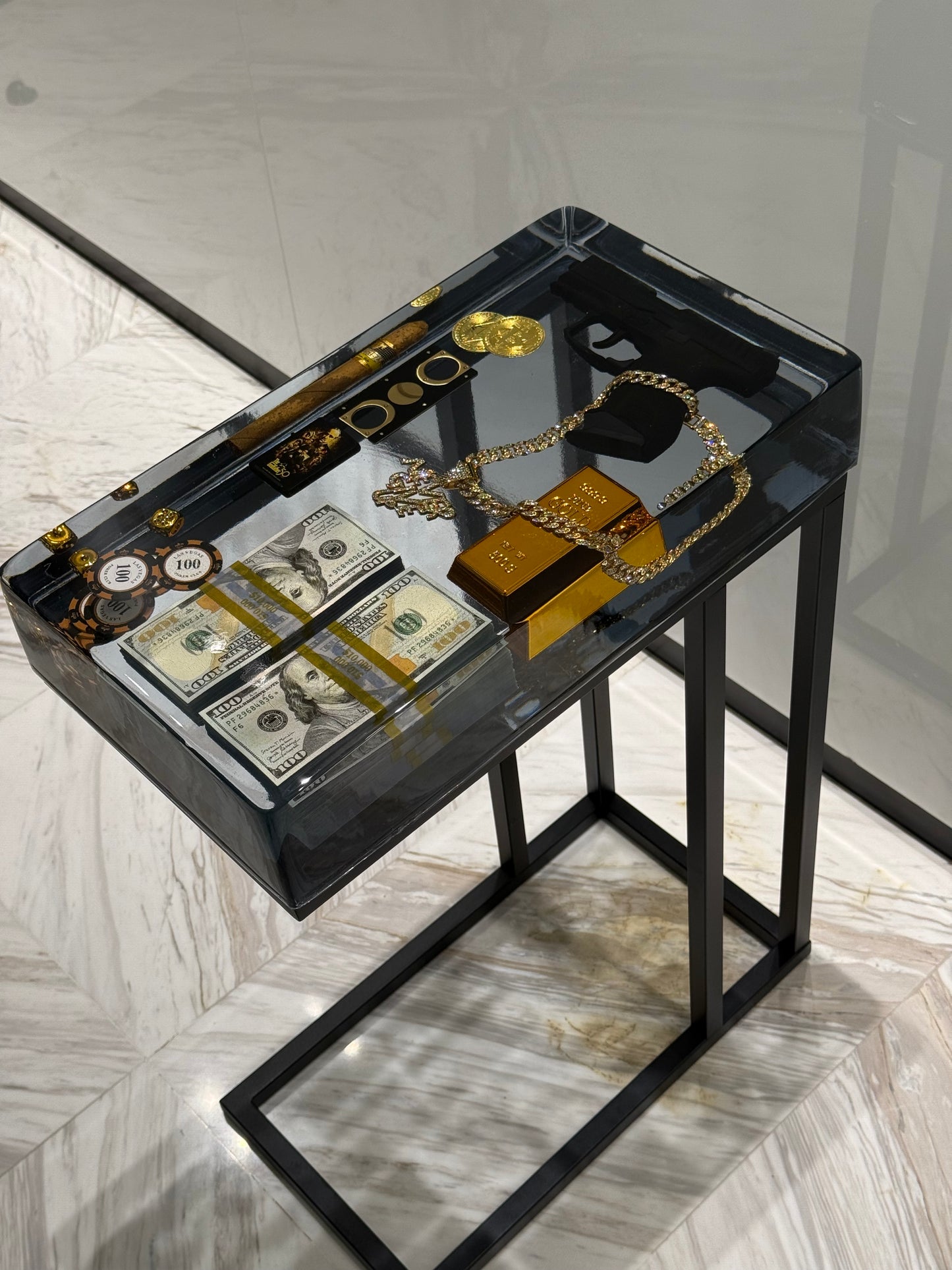 Luxury Underworld Edition Side Table - The Ultimate Statement of Power & Wealth