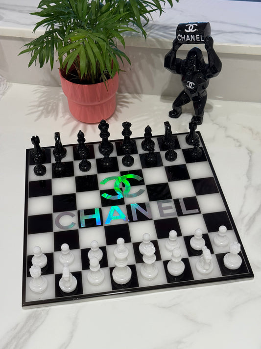 Chess Board Set Chanel Game white and black