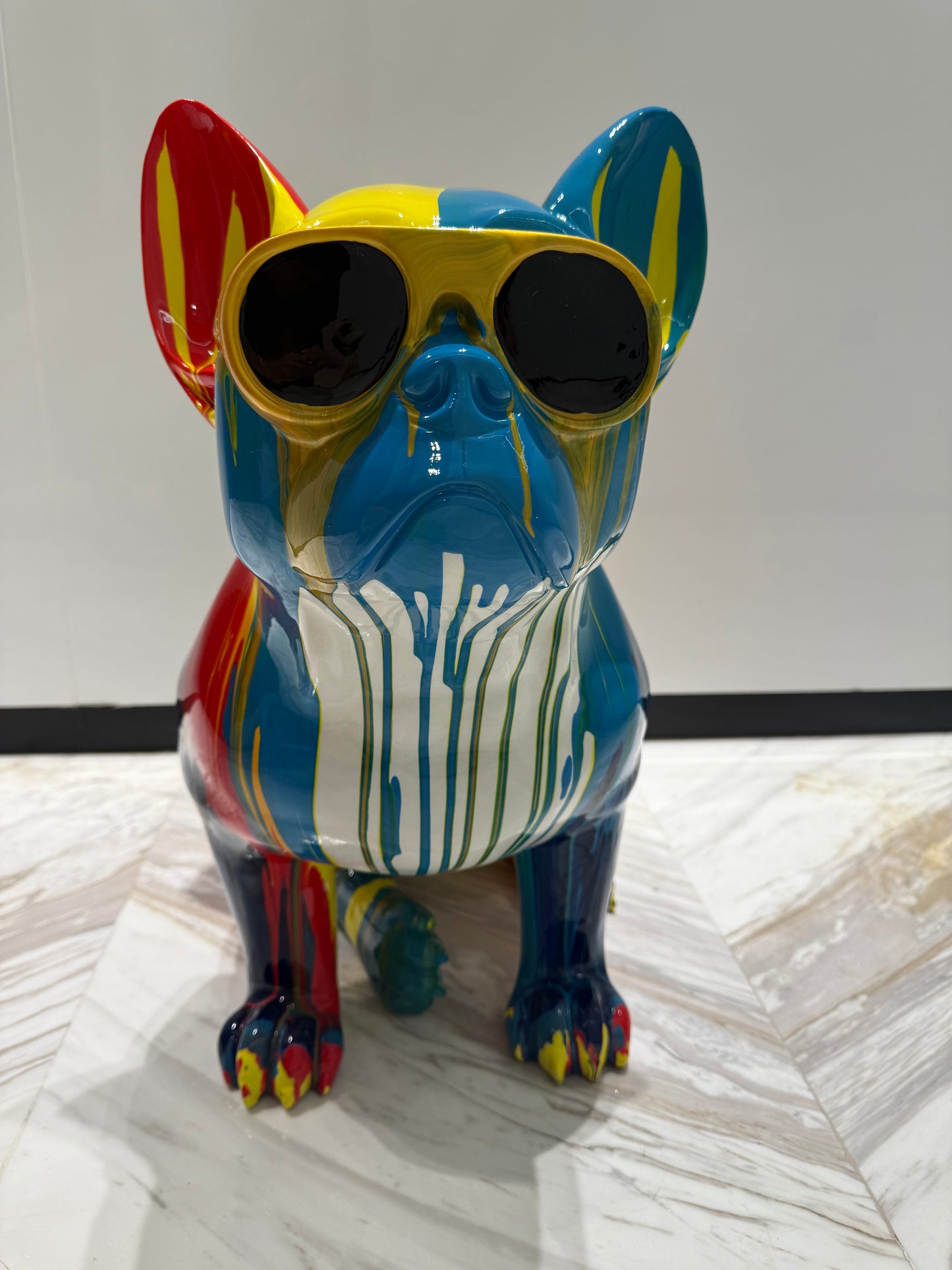 Colorful Dog Sculpture with sunglasses