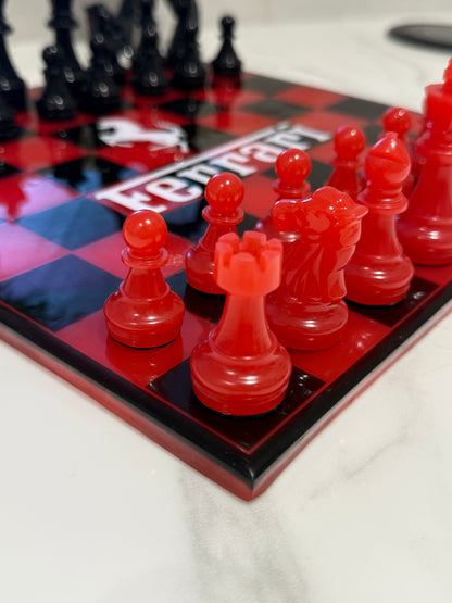 Chess Board Set Ferrari Game red and black
