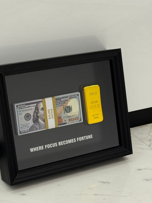 WHERE FOCUS BECOMES FORTUNE – Luxury Motivation Box Frame