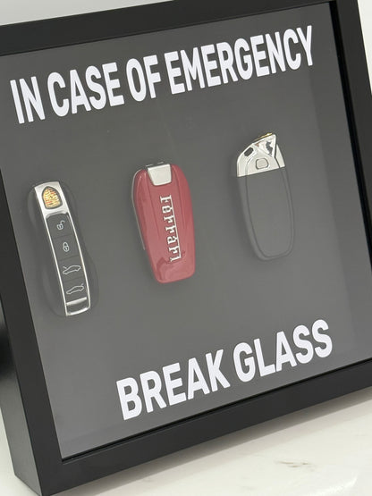 In Case of Emergency Box Frame – Ferrari, Lamborghini & Porsche Keys