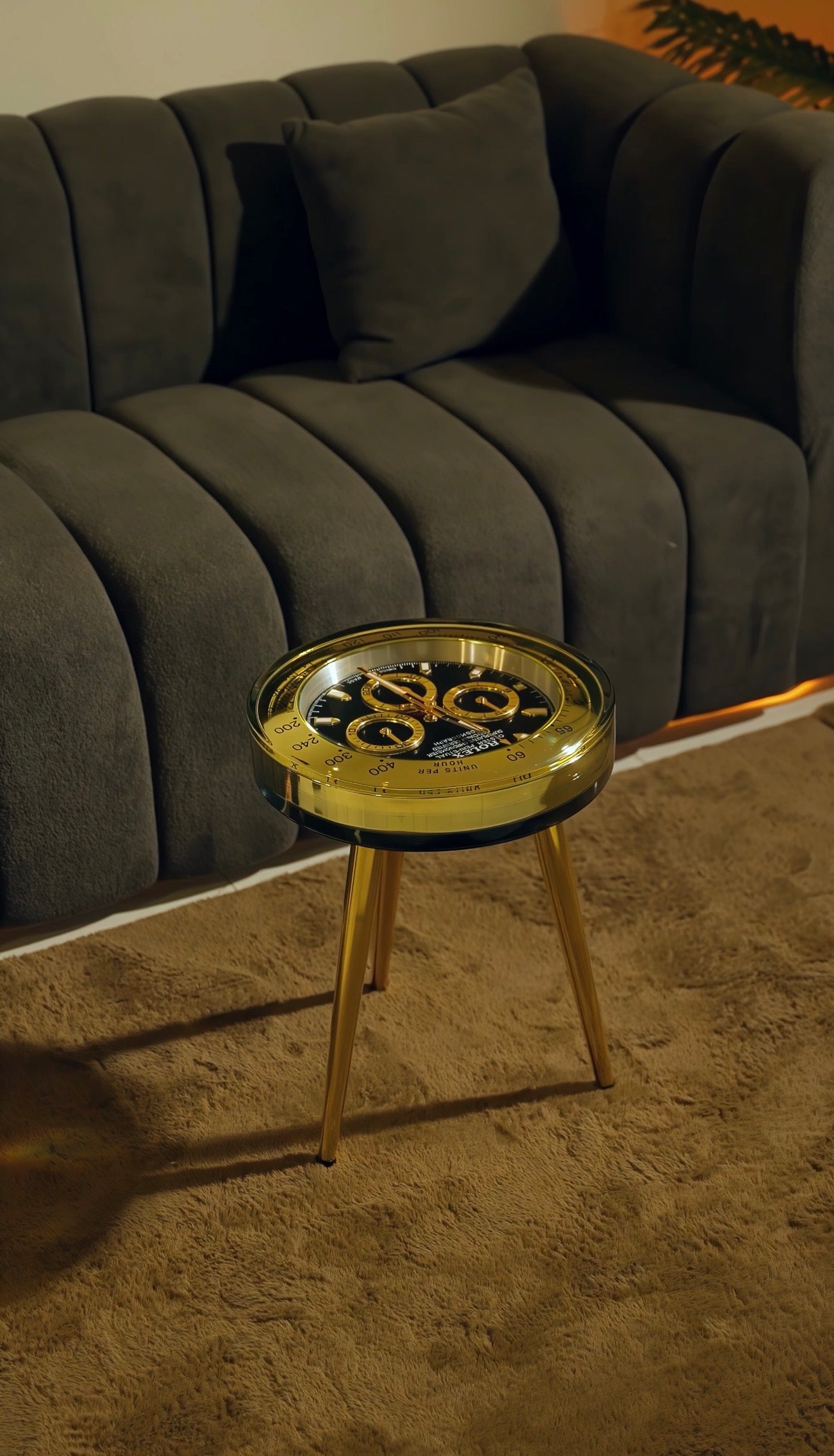 Unique luxury Rolex watch side table round
