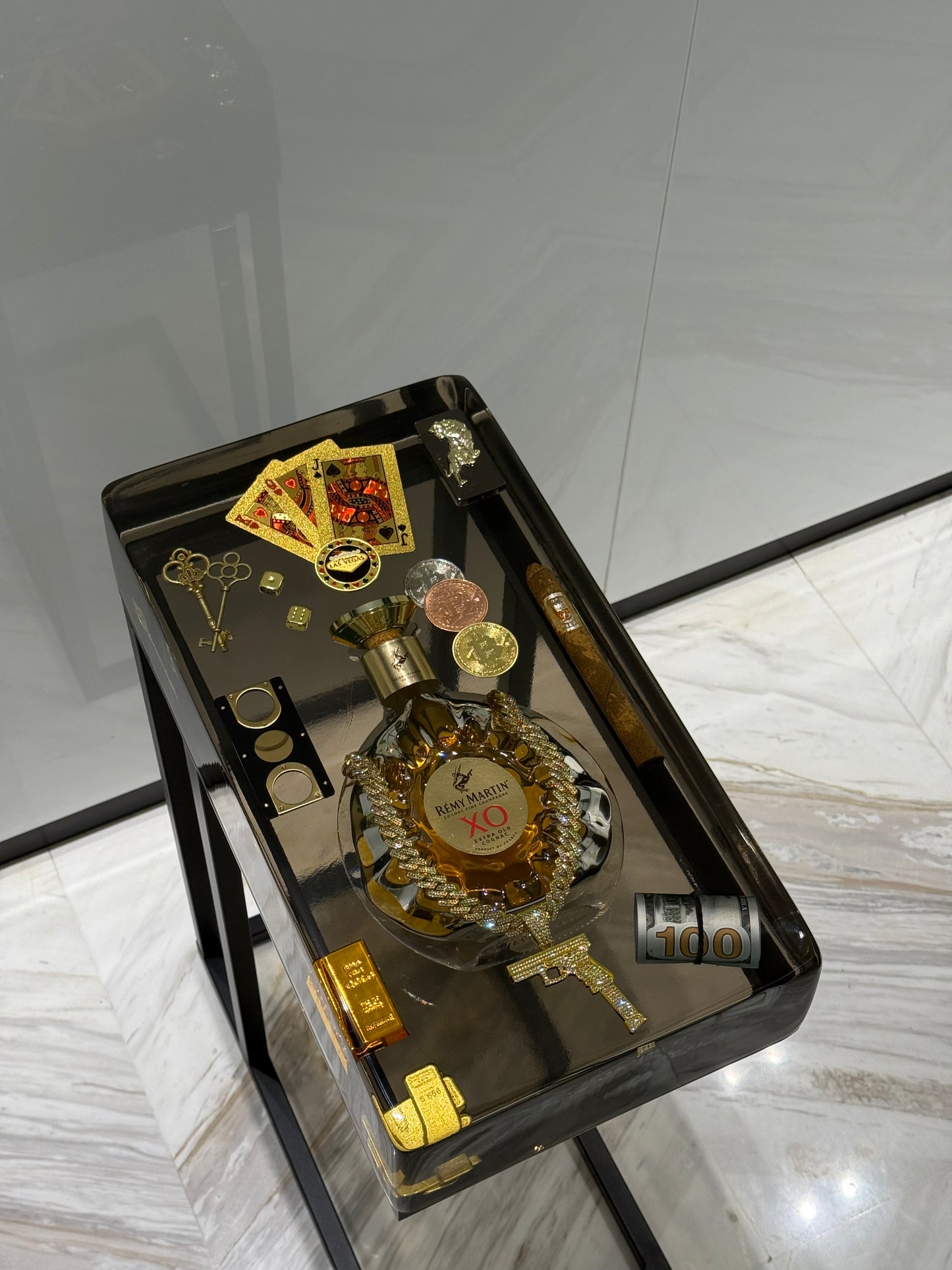 Remy Martin XO High Roller Edition Side Table – 1 of 1 -A Showcase of Prestige, Power & Pure Luxury