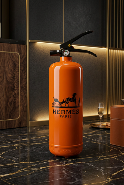 Orange Luxury-Inspired Decorative Fire Extinguisher