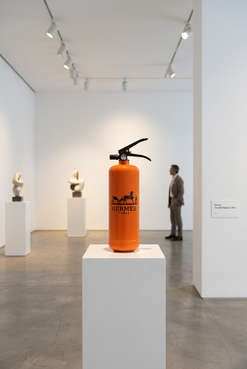 Orange Luxury-Inspired Decorative Fire Extinguisher