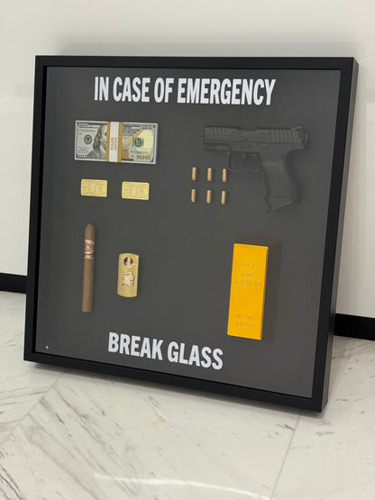 In Case of Emergency Luxury Shadow Box Frame – The Ultimate Statement Piece