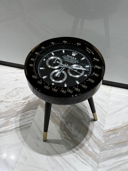 Black Rolex watch round side table