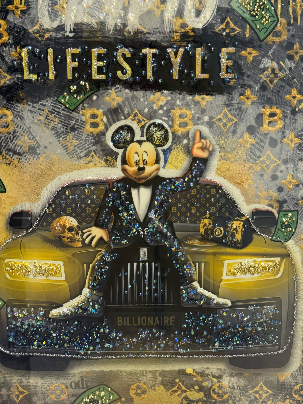 Crypto Lifestyle Bitcoin and Dollar Art Frame