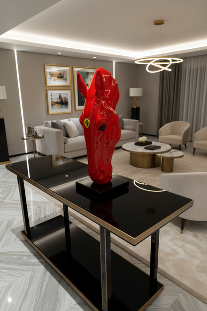 Red Ferrari horse Sculpture - Signature Edition