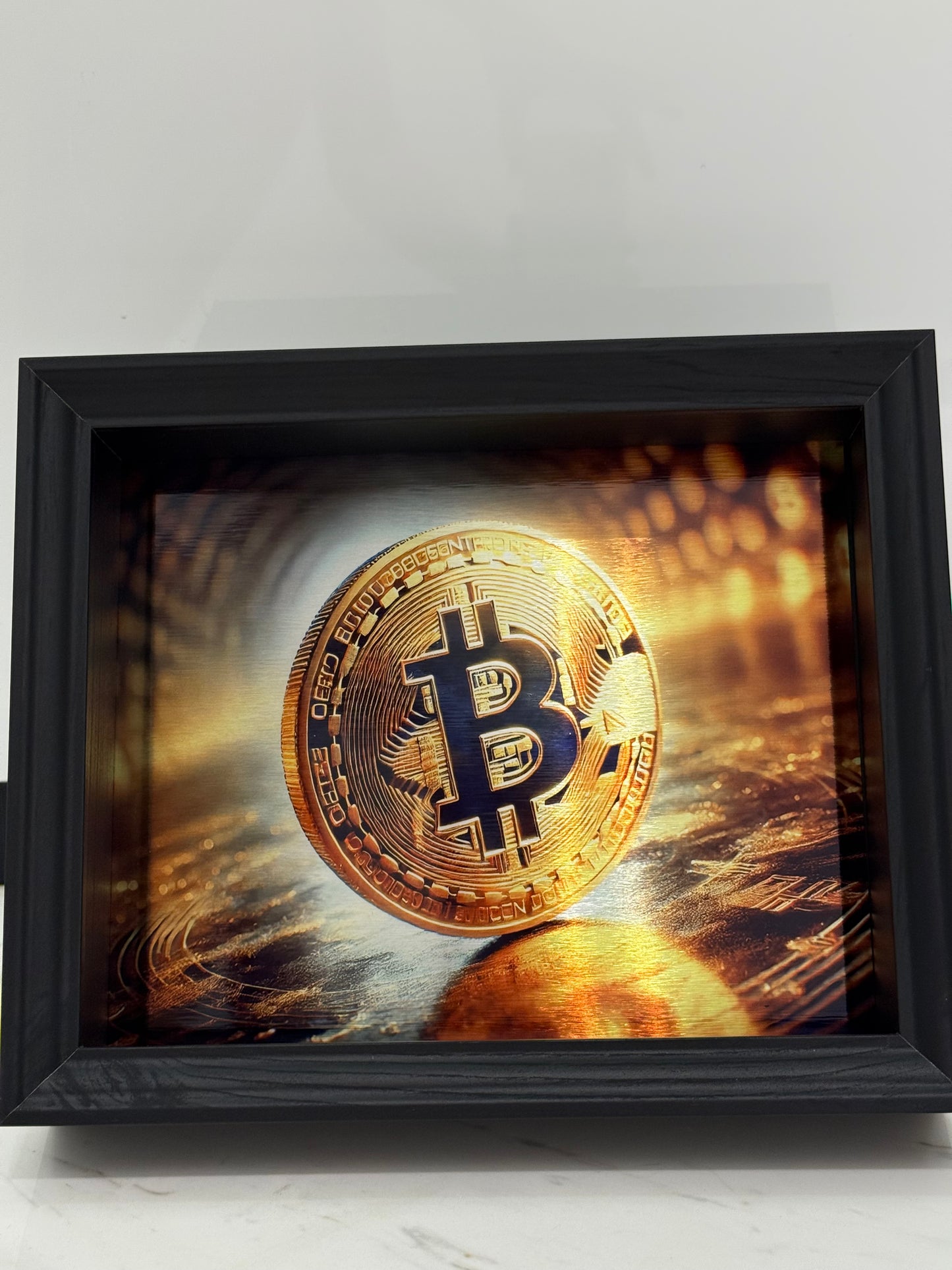Black Bitcoin Box Frame – The Art of Modern Wealth