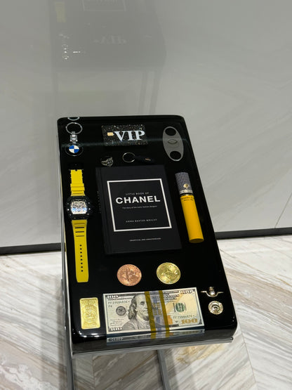 Chanel Book and Richard Mille watch Square Side Table