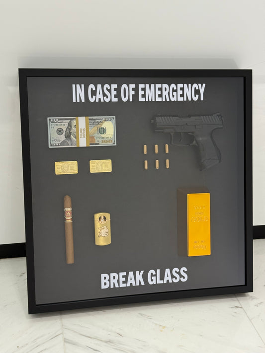 In Case of Emergency Luxury Shadow Box Frame – The Ultimate Statement Piece