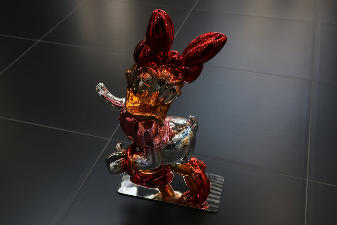 Luxury Daisy Duck Sculpture red and gold Edition