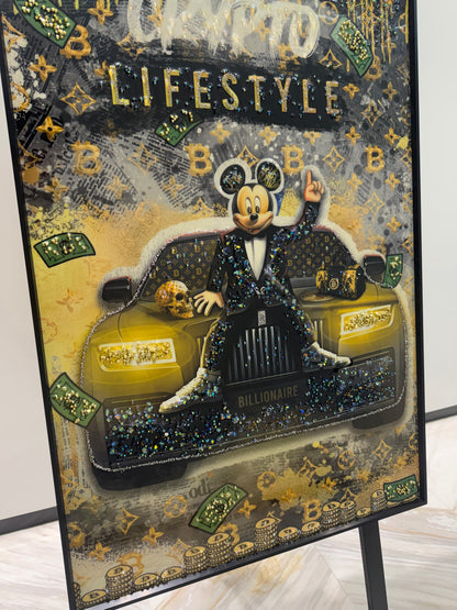 Crypto Lifestyle Bitcoin and Dollar Art Frame