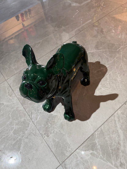 Green Rolex Dog Sculpture – Luxury Loyalty in Art Form