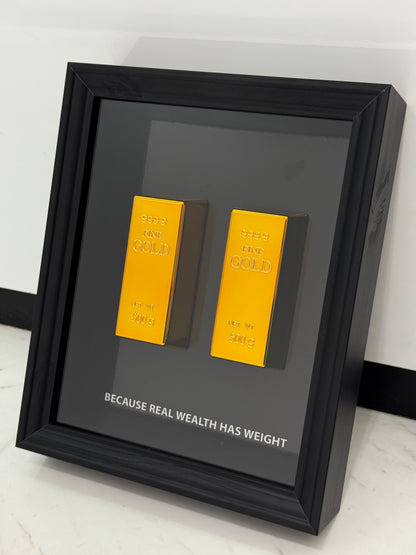 Because Real Wealth Has Weight – Gold Bar Shadow Box Frame