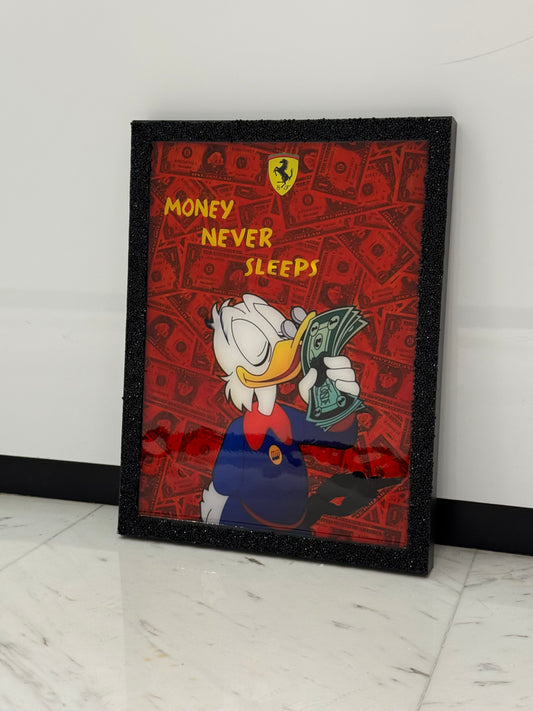 Money Never Sleeps – Luxury Pop Art Frame