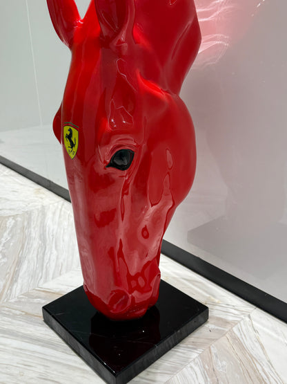 Red Ferrari horse Sculpture - Signature Edition