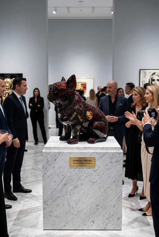 Automotive Dog Sculpture with marble effect