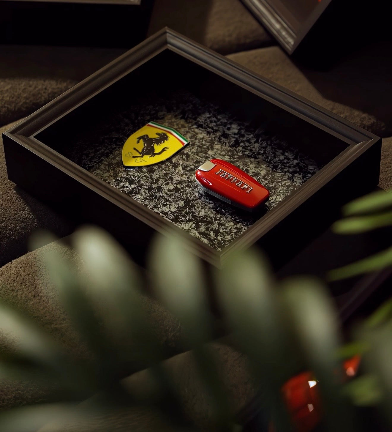 Automotive Inspired yellow shield Luxury Box Frame