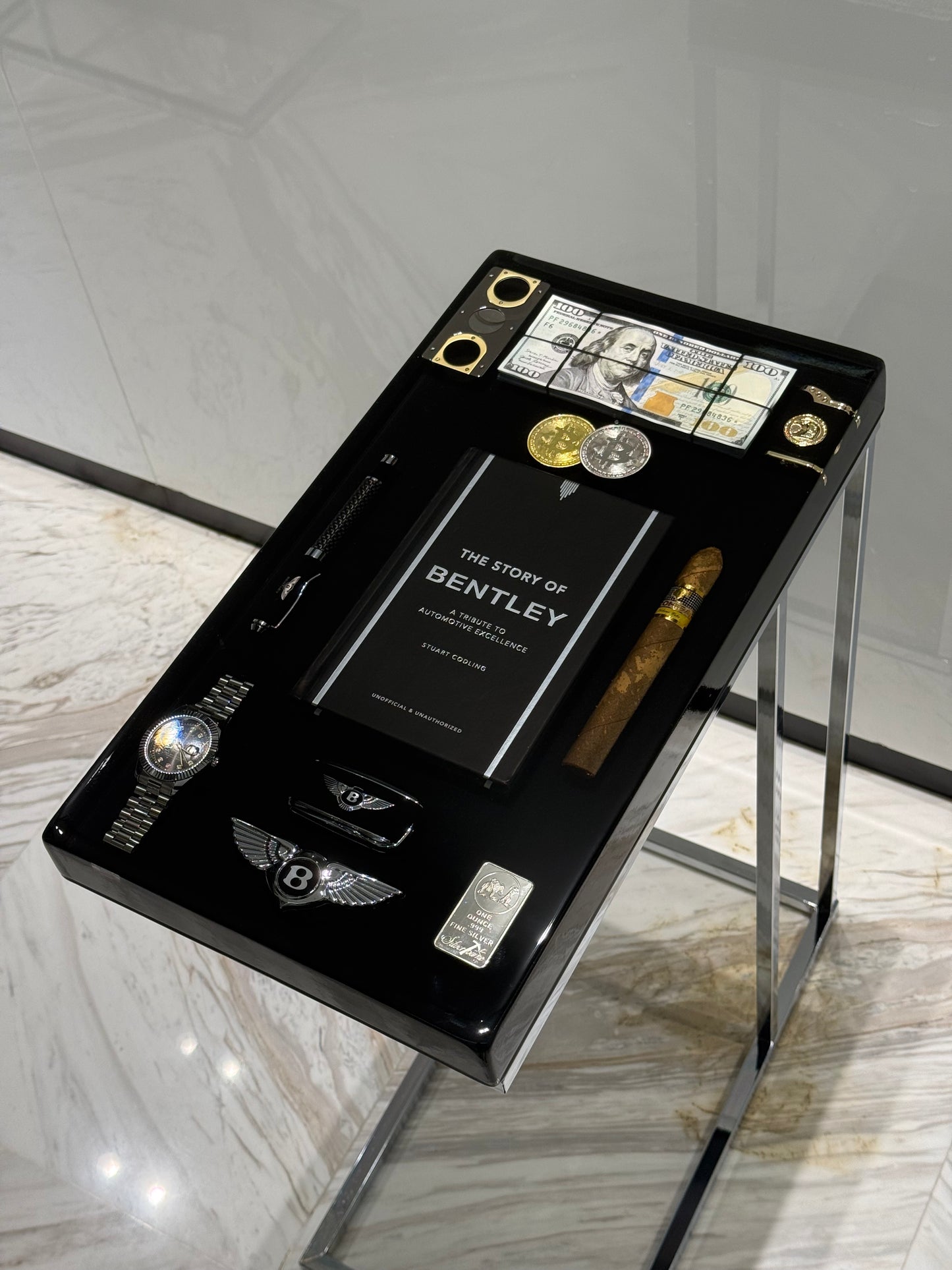 Luxury Automotive-Inspired Handmade Resin Side Table