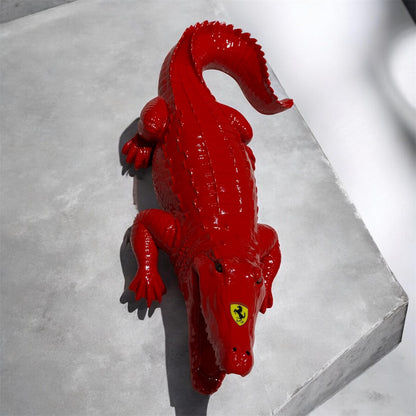 Rosso Predator – Automotive inspired Red Crocodile Sculpture