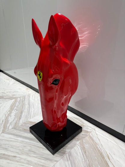 Red Ferrari horse Sculpture - Signature Edition