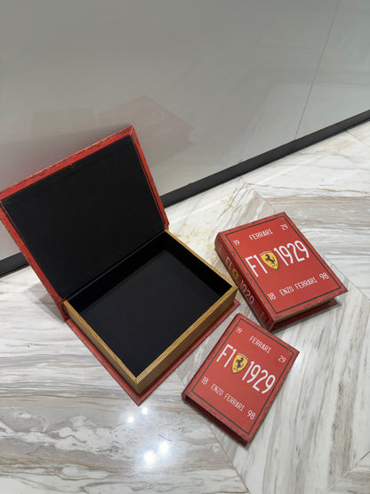 Vintage Racing-Inspired Hidden Storage 3-pieces Book set