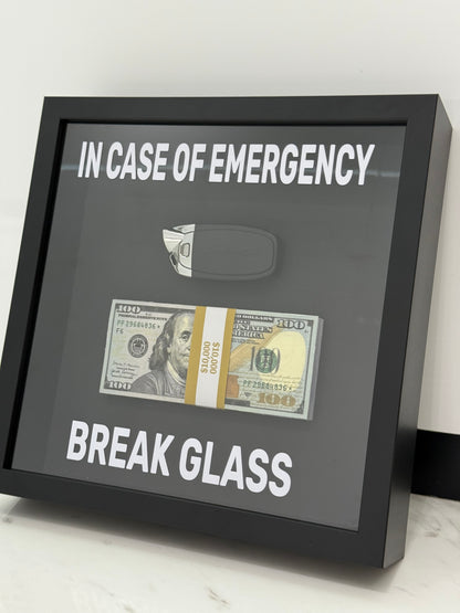 In Case of Emergency Box Frame – Lamborghini Key & Luxury Cash Stack