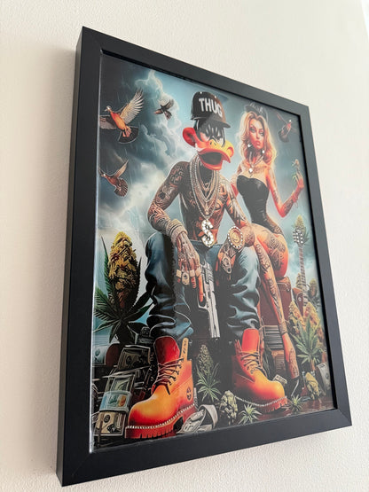 Thug Duck Art Frame black