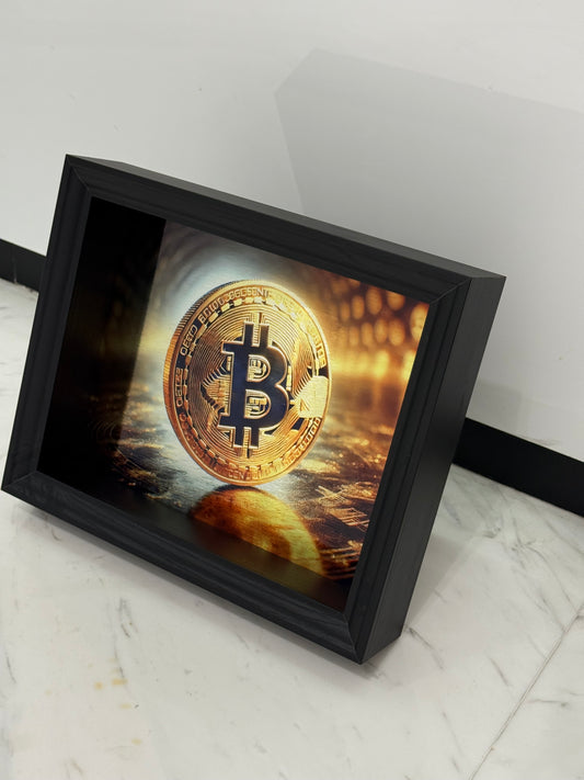 Black Bitcoin Box Frame – The Art of Modern Wealth