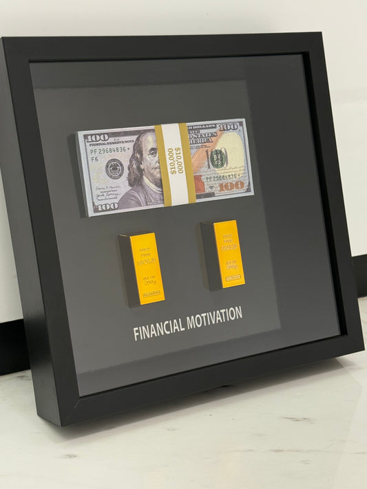 Financial Motivation Box Frame – Wealth on Display