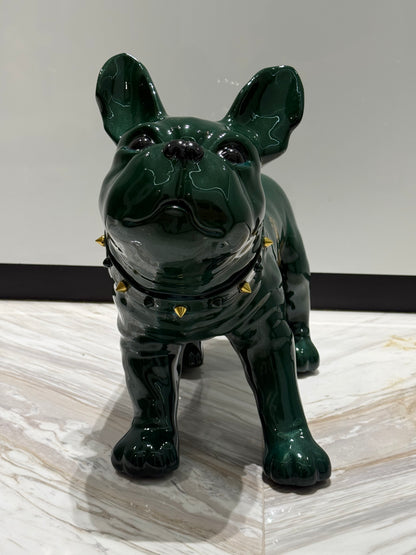 Green Rolex Dog Sculpture – Luxury Loyalty in Art Form