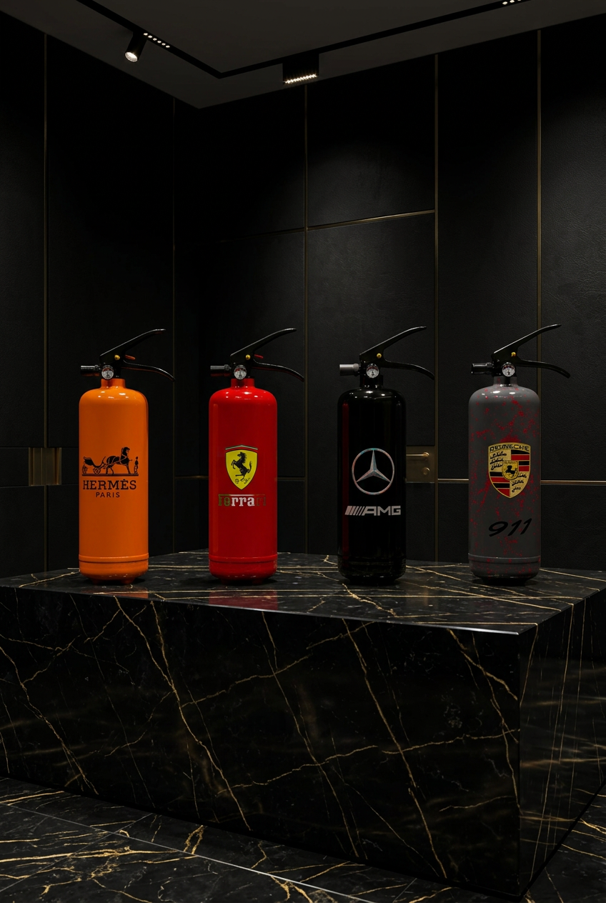Orange Luxury-Inspired Decorative Fire Extinguisher