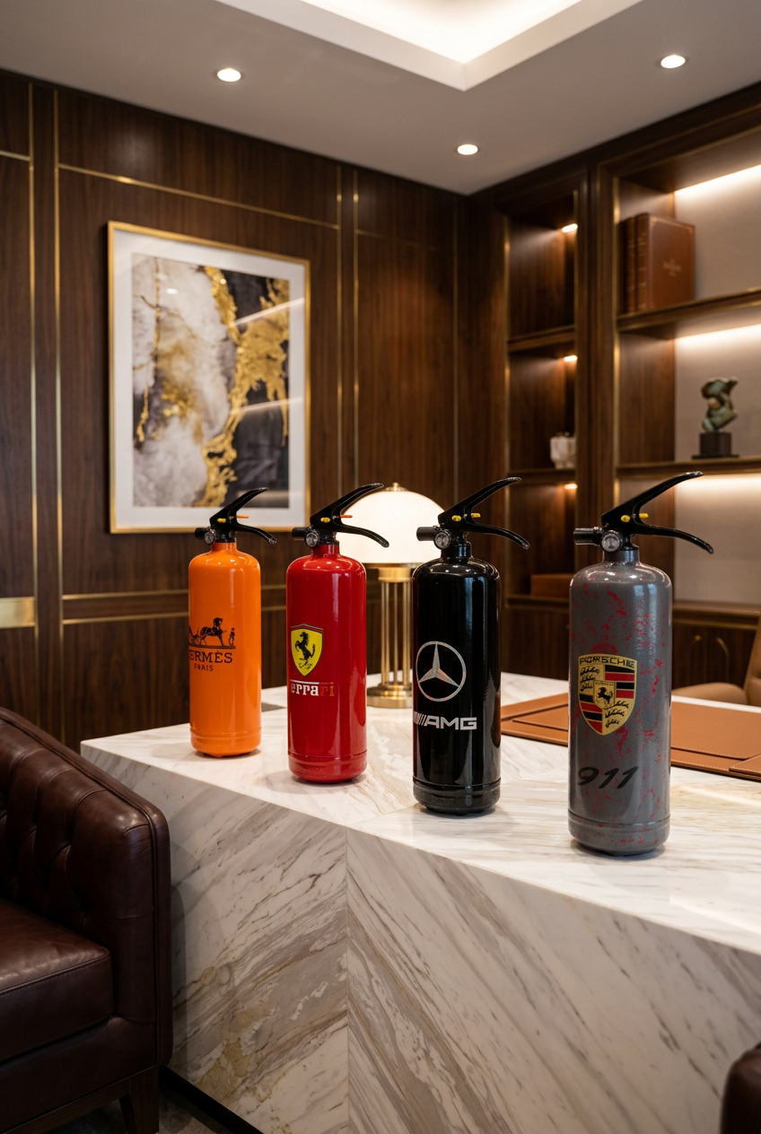 Black Performance-Inspired Decorative Fire Extinguisher