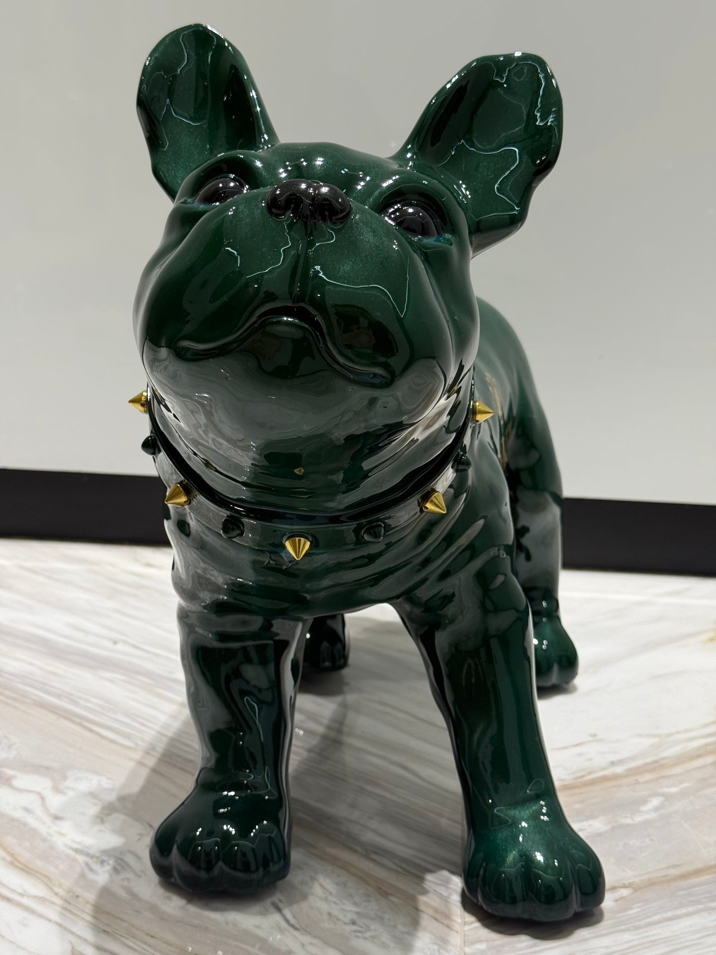 Green Rolex Dog Sculpture – Luxury Loyalty in Art Form