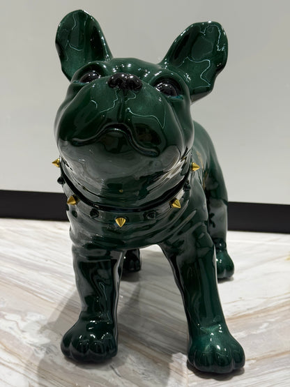 Green Rolex Dog Sculpture – Luxury Loyalty in Art Form