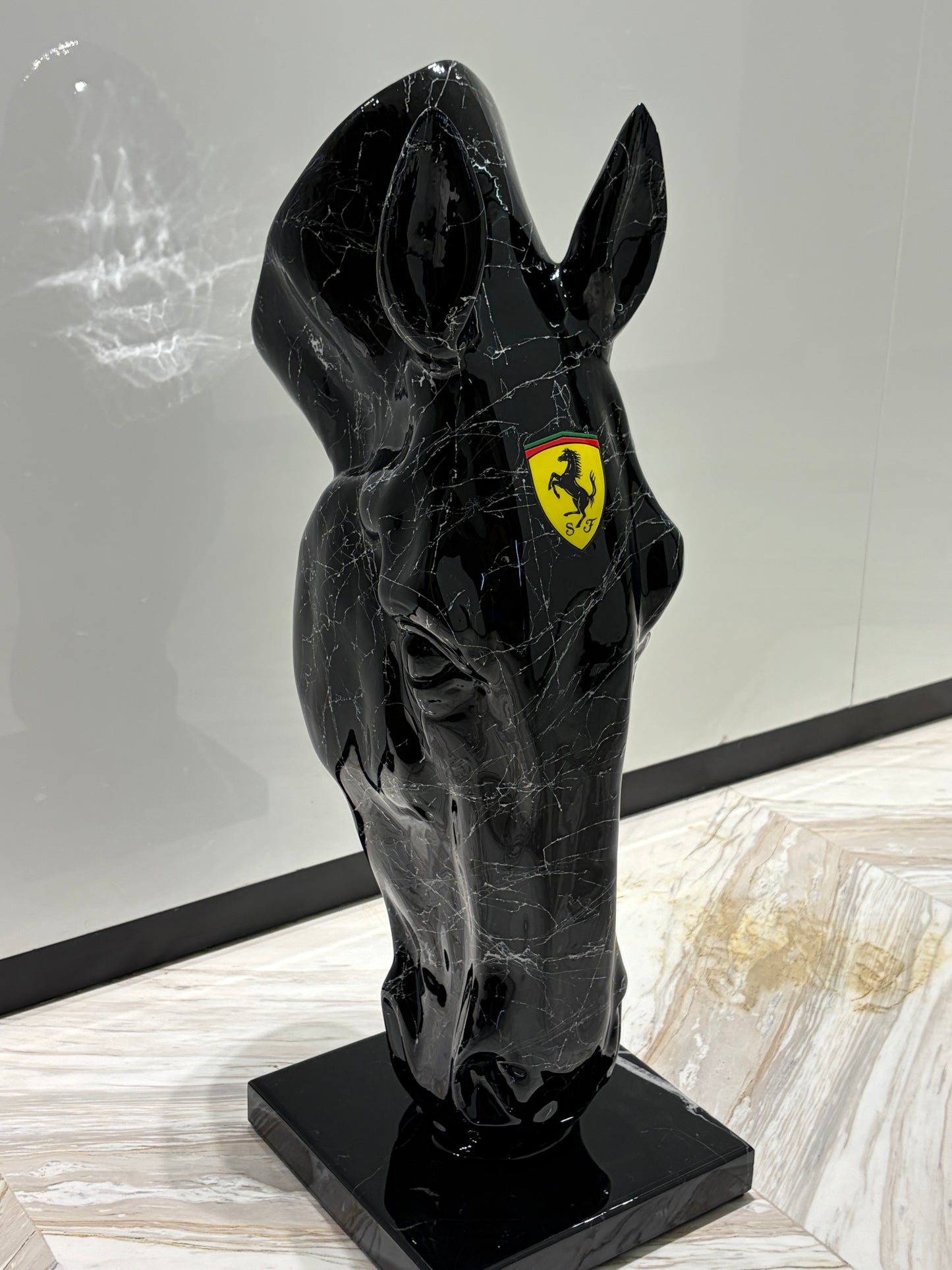 Black Ferrari horse Sculpture - Signature Edition