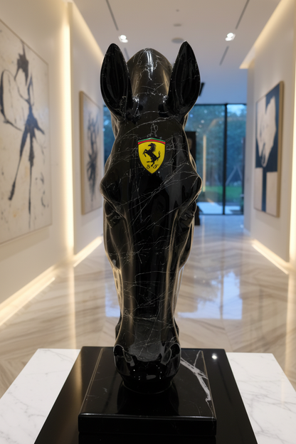 Black Ferrari horse Sculpture - Signature Edition