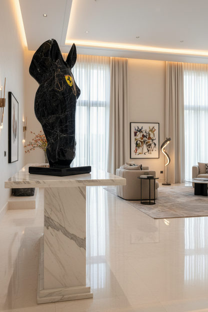 Black Ferrari horse Sculpture - Signature Edition