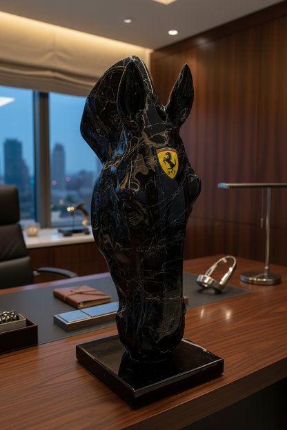 Black Ferrari horse Sculpture - Signature Edition